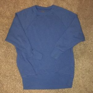 Woman’s blue sweatshirt
